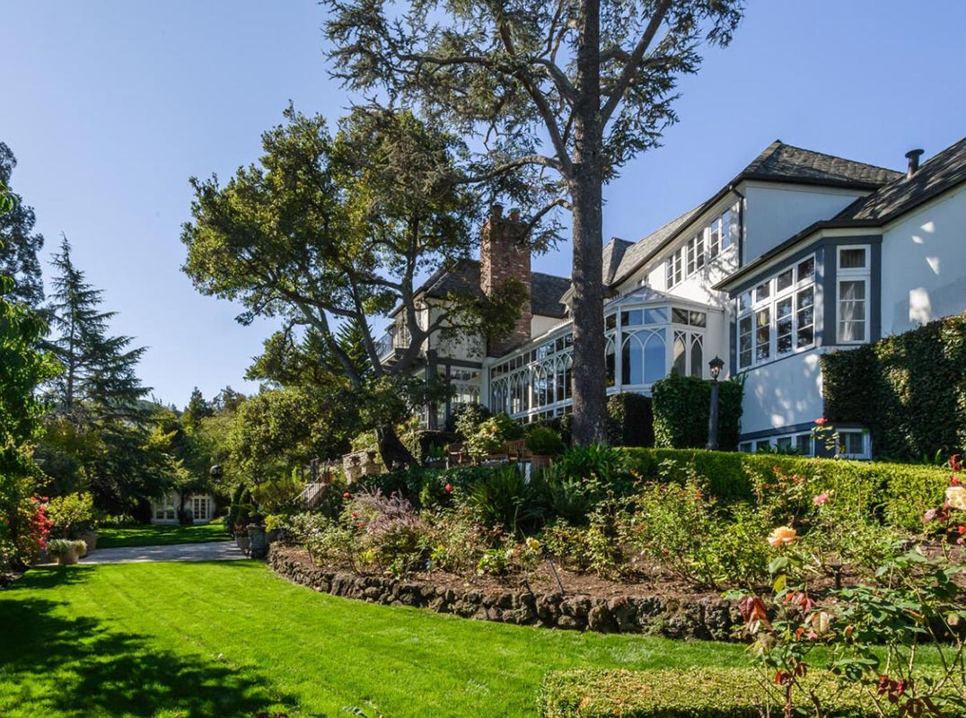 Grand Hillsborough Estate Set on Two Acres with Stunning Panoramic Bay Views.